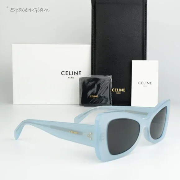 NEW Celine CL40236I 84A CELINE 3 DOTS Shiny Blue Grey Women  display picture 3